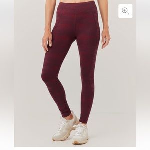 Pact Size Medium Red Cameo Leggings with Pockets.